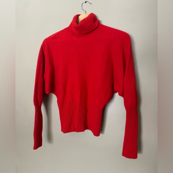 J. Crew Sweaters - J. CREW 100% cashmere turtleneck sweater size M bright red EUC preppy classic
